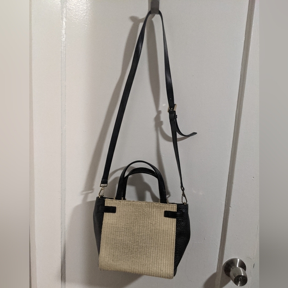 Kate Spade vintage straw & black leather purse - Picture 5 of 7